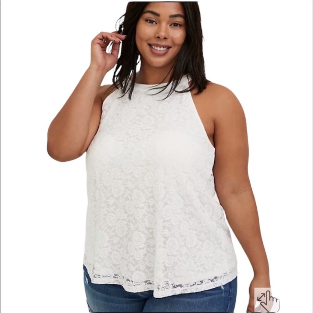 Torrid White Lace Goddess Tank size 5X